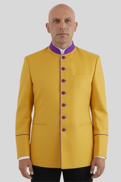 Golden Clergy Jacket Seven Button for Pastors and Clergy