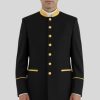 Men’s Black Clergy Jacket Gold Trim Seven Button Style