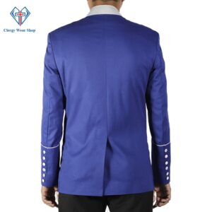 Men's Clergy Jackets Blue with White Trim