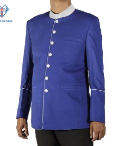 Men's Clergy Jackets Blue with White Trim