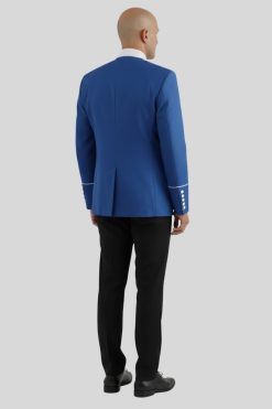 Royal Blue Clergy Jacket White Piping Church Attire