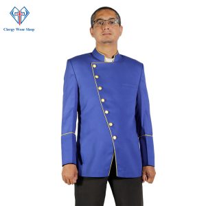 Stylish Clergy Jacket for Men in Royal Blue