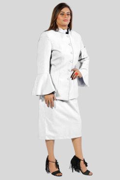 Women's Church Suits White with Flared Sleeves