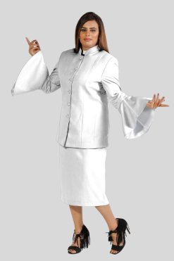 Women's Church Suits White with Flared Sleeves