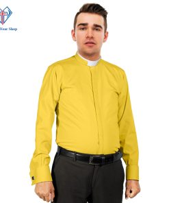 Clergy Shirt Golden with Roman Collar & French Cuffs