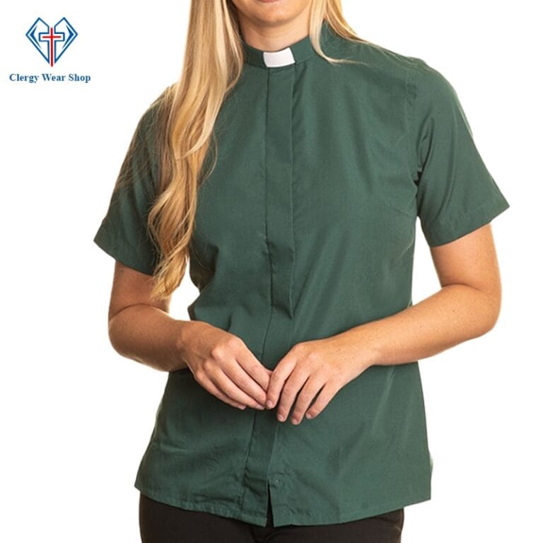Clergy Shirts for Women Tab Collar Short Sleeve Shirts