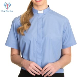 Clergy Shirts for Women Light Blue