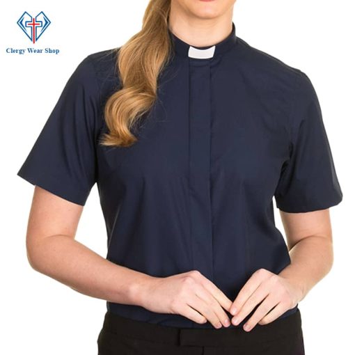 Clergy Shirts for Women Lilac Navy