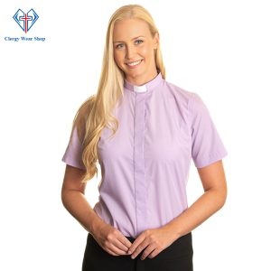 Clergy Shirts for Women Tab Collar Short Sleeve