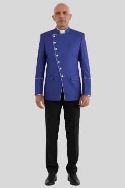 Clergy Jackets Blue for Mens with Double Breasted Look