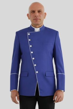 Clergy Jackets Blue for Mens with Double Breasted Look