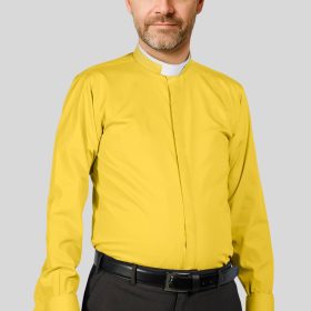 High-End Golden Shirt with French Cuffs for Clergy, Pastors & Professionals