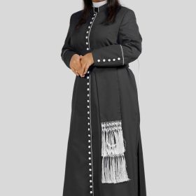 Black Clergy Cassock for Women in Sleek Design