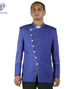 Men’s Double-Breasted Clergy Jacket in Royal Blue