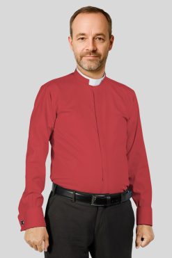 Ministerial Red Clergy Shirt for Men