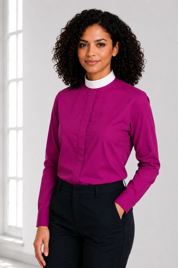 Ministry Fit Neckband Clergy Shirt for Women