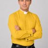 Opulent Gold Tonsure Collar Clergy Shirt for Priests