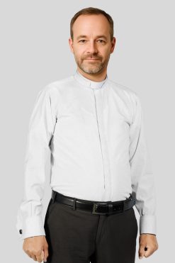 White Clergy Shirt French Cuff for Men