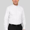 White Tonsure Collar Clergy Shirt for Priests & Pastors