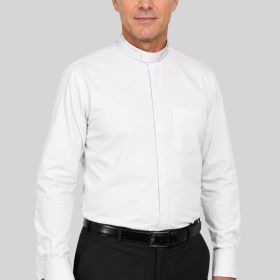 White Tonsure Collar Clergy Shirt for Priests & Pastors