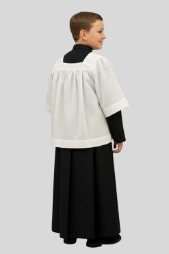 Altar Server Cassock Black with Surplice