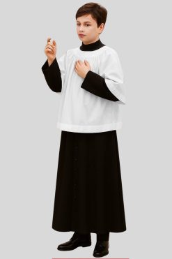 Black Altar Server Cassock for Traditional Ceremonies