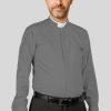 Gray Tonsure Collar Clergy Shirt