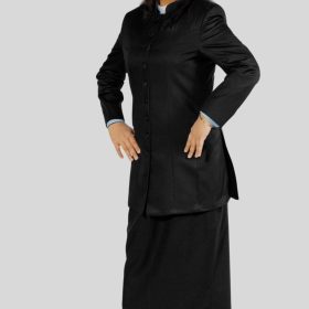 Ladies Black Skirt Suit for Church Two Piece Set