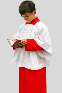 Luxurious Red Altar Server Cassock for Church Worship