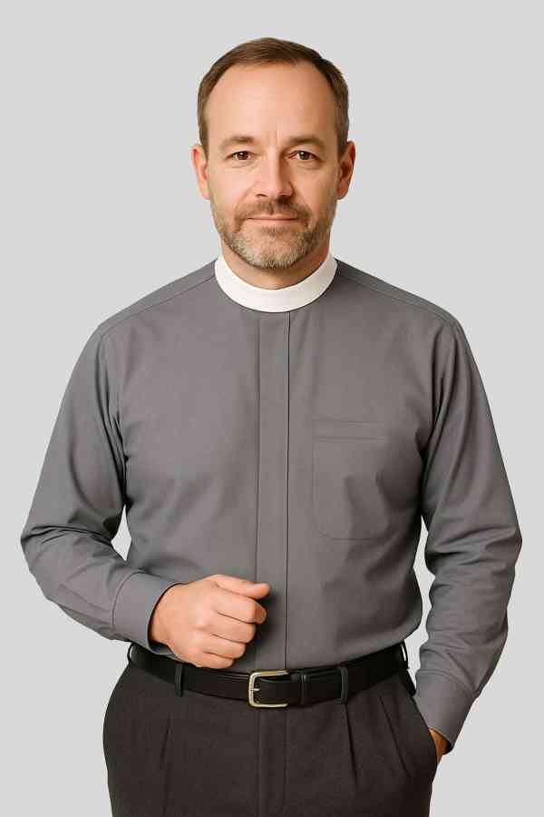 Neckband Gray Clergy Shirt