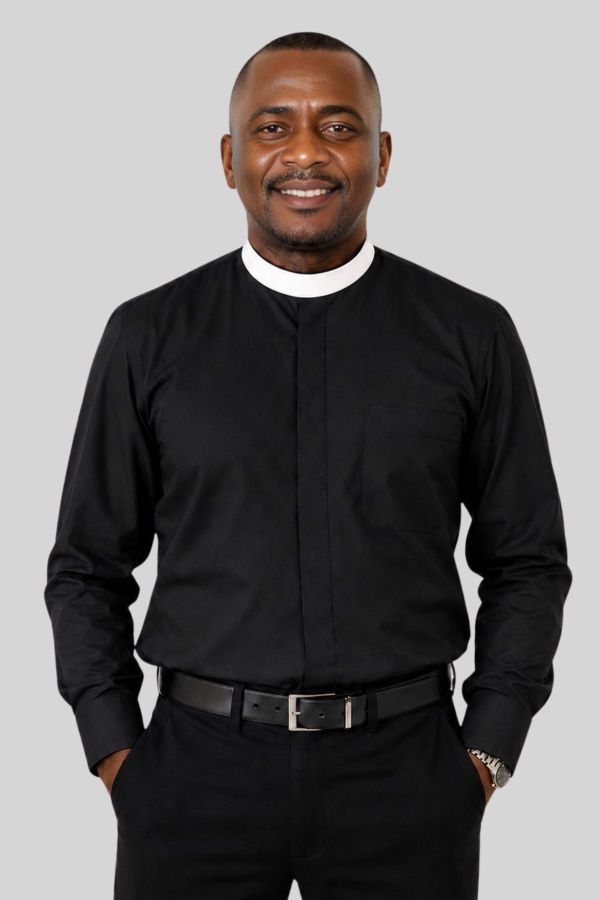 Priest Neckband Black Clergy Shirt for Clergy