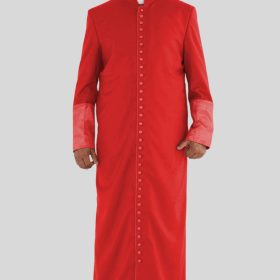 Red Cassock Designed for Cardinals with 33 Buttons & Satin Finish