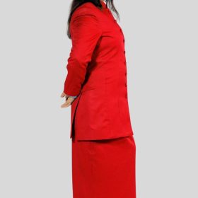 Two Piece Skirt and Jacket Set for Women in Red