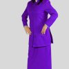 Stylish Two Piece Purple Clergy Dress Set for Women