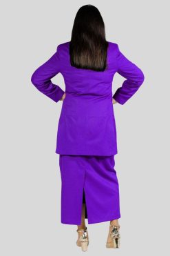 Stylish Two Piece Purple Clergy Dress Set for Women