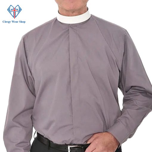 banded collar shirt