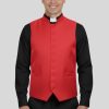 Black Clergy Vest with Purple Trim for Ministers