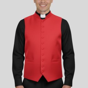 Bold Red Clergy Vest for Ceremonial Ministry Events