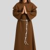 Medieval Monk Robe with Hood & Rope Belt - Franciscan Style