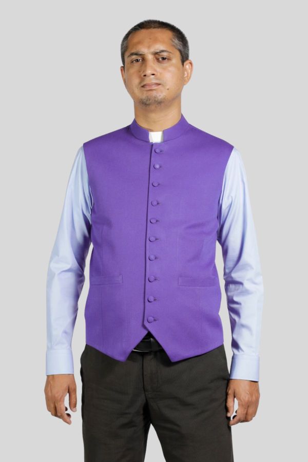 Purple Vest Mens for Traditional Church Use
