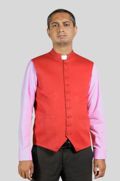 Red Clergy Vest for Ceremonial Ministry Events