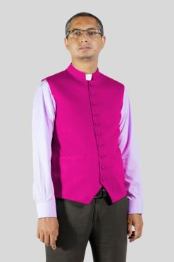 Red Purple Clergy Vest for Worshipful Occasions