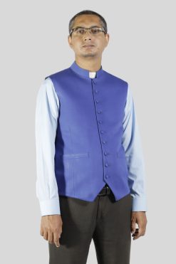Royal Blue Vest Mens Designed for Church Leaders