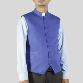 Royal Blue Clergy Vest Designed for Church Leaders
