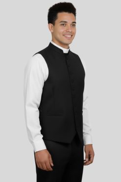 Traditional Black Clergy Vest for Formal Churchwear