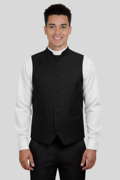 Traditional Black Clergy Vest for Formal Churchwear
