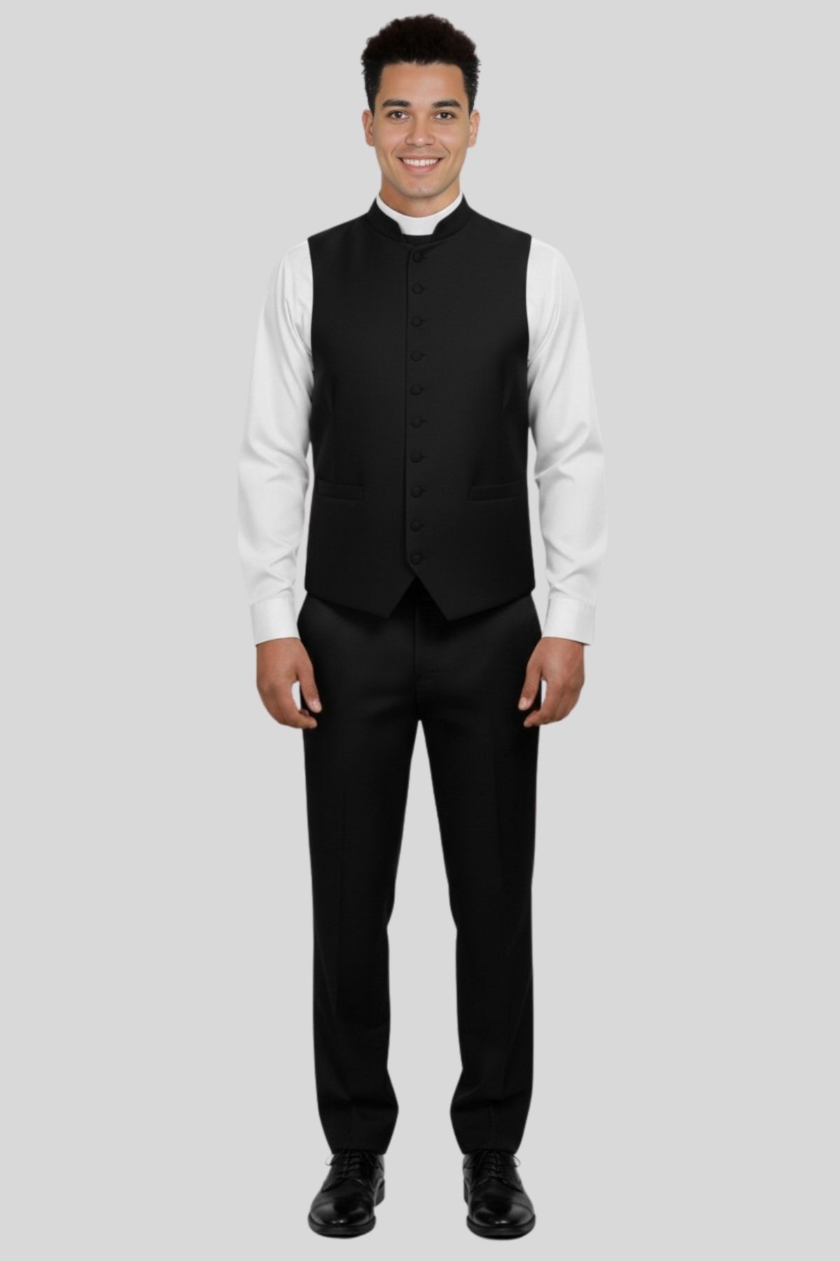 Traditional Black Clergy Vest for Formal Churchwear Traditional Black Clergy Vest for Formal Churchwear