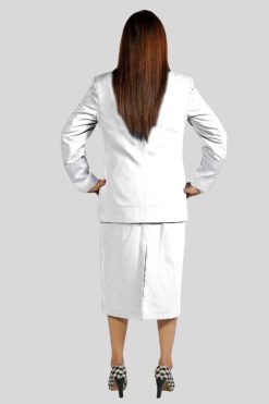 Womens White Skirt Suit for Church or Formal Wear