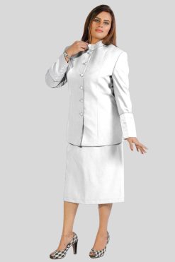 Womens White Skirt Suit for Church or Formal Wear
