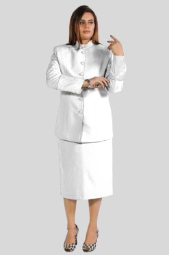 Womens White Skirt Suit for Church or Formal Wear